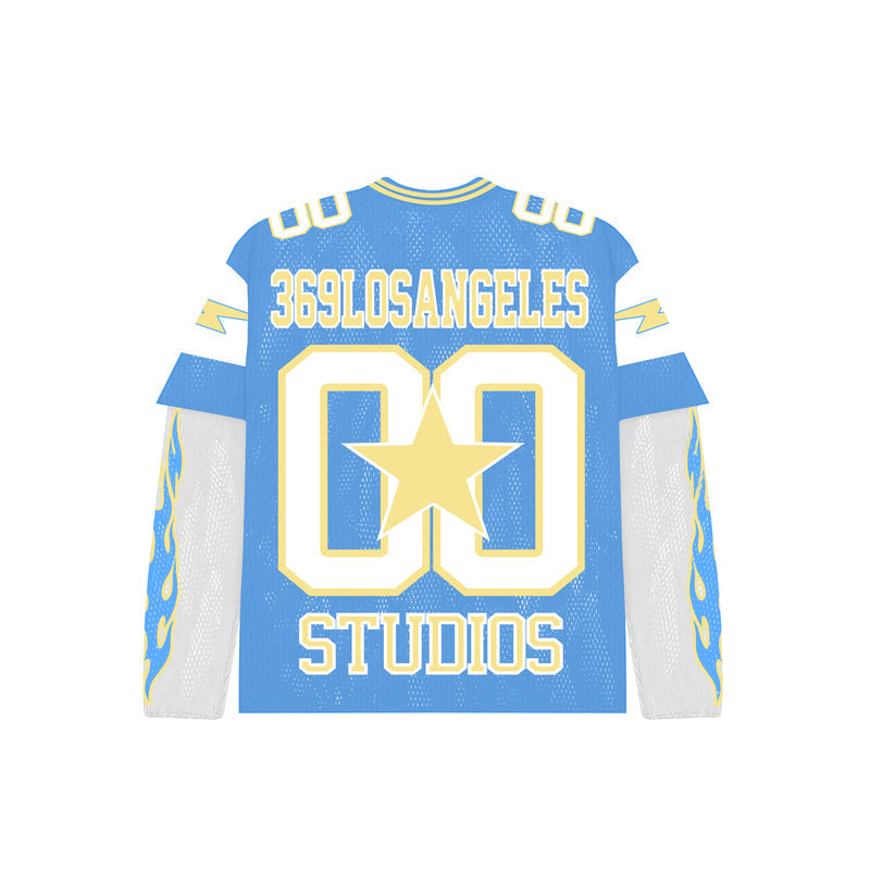 Blue Lightning Double-Layer Long-Sleeve Jersey