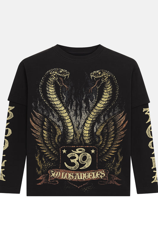 Angel Snake Double-Layer Long-Sleeve T-Shirt