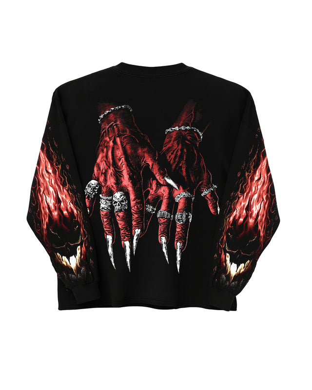 Devil Of Desire Long-Sleeve T-Shirt & Flare Sweatpants Full Set