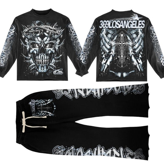 Fight For Glory Long-Sleeve T-Shirt & Flare Sweatpants Full Set