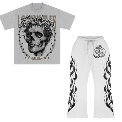 Life Forever Short-Sleeve T-Shirt & Flare Sweatpants Full Set