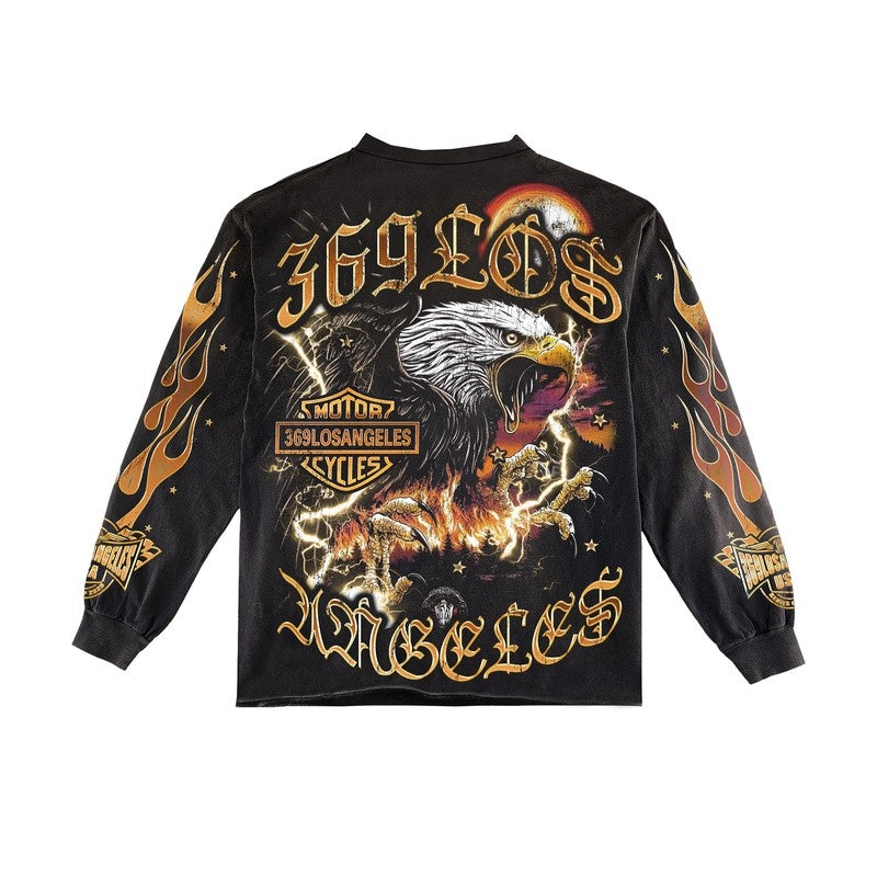 Racing Eagle Long-Sleeve T-Shirt & Flare Sweatpants Full Set