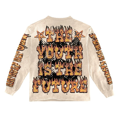 Youth Is The Future Long-Sleeve T-Shirt & Flare Sweatpants Full Set