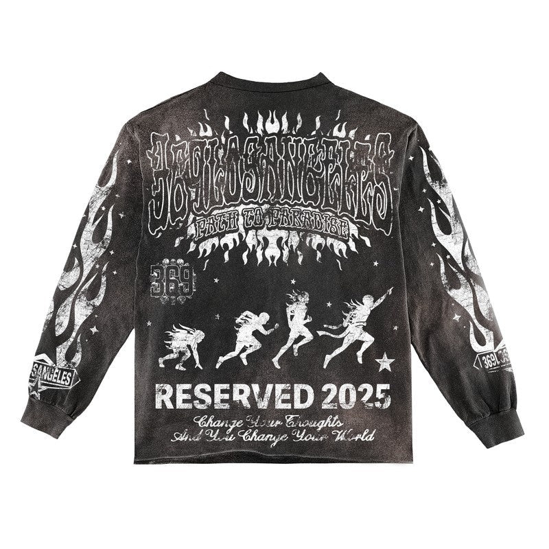 Reserved Long-Sleeve T-Shirt & Flare Sweatpants Full Set