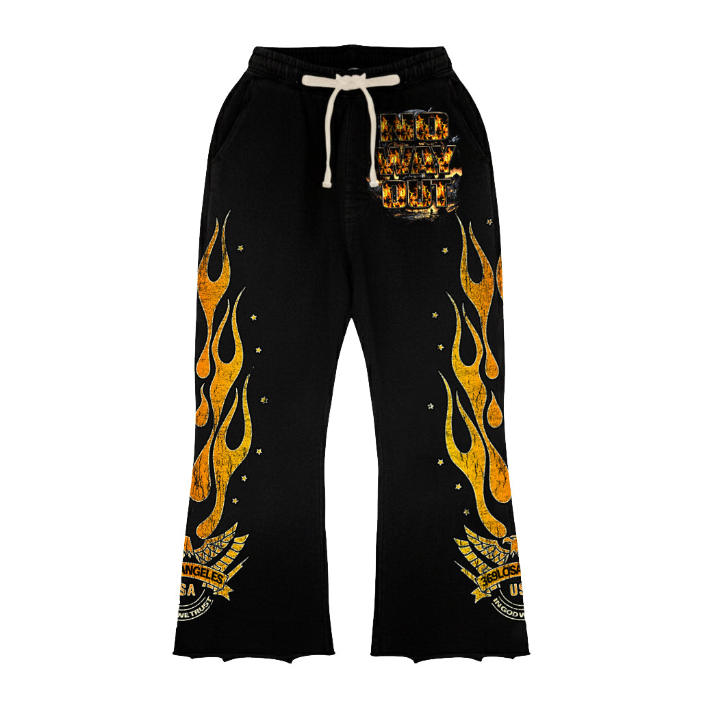 No Way Out Short-Sleeve T-Shirt & Flare Sweatpants Full Set