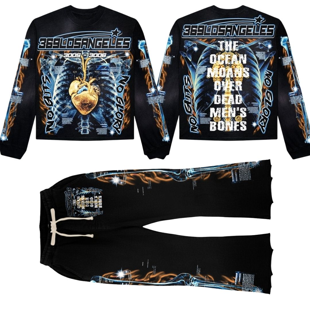 Ocean Over Long-Sleeve T-Shirt & Flare Sweatpants Full Set