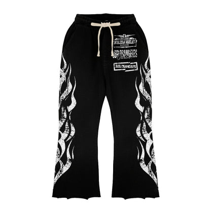 Piercing Vision Short-Sleeve T-Shirt & Flare Sweatpants Full Set