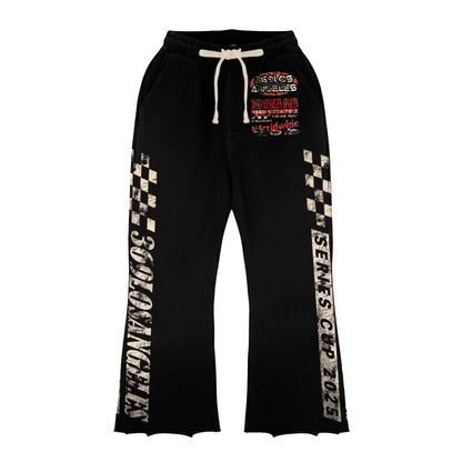 Speedway Long-Sleeve T-Shirt & Flare Sweatpants Full Set