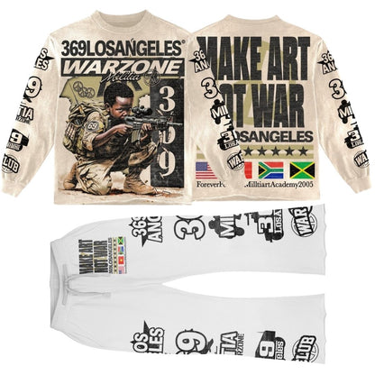 Warzone Long-Sleeve T-Shirt & Flare Sweatpants Full Set
