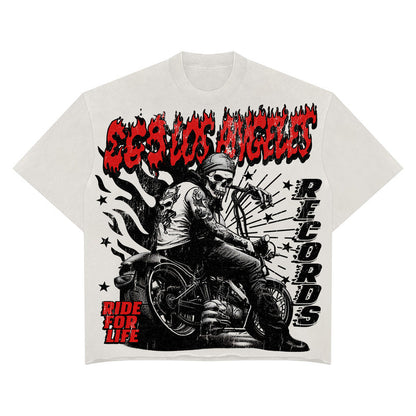 Skeleton Biker T-Shirt & Sweatshorts Full Set